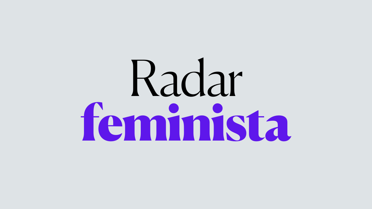 Sobre fondo gris un texto que dice 'Radar feminista'
