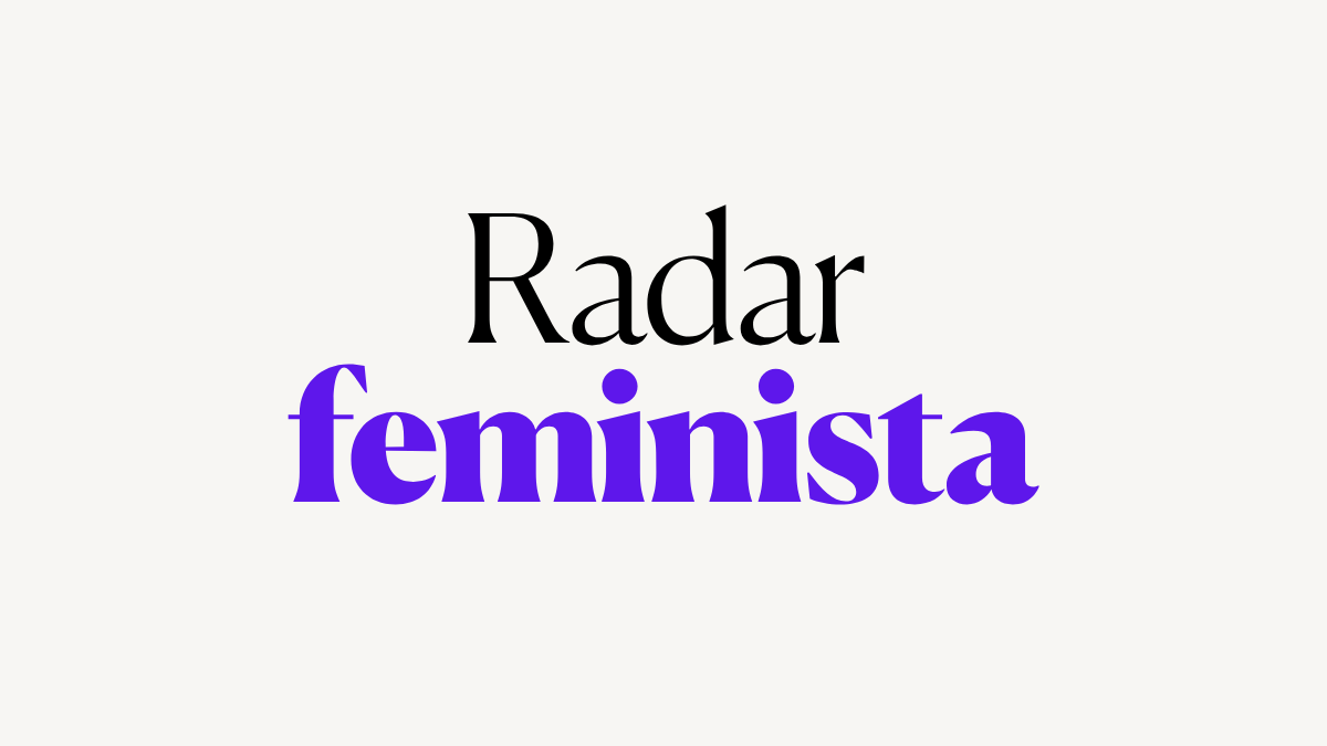 Sobre fondo gris un texto que dice 'Radar feminista'